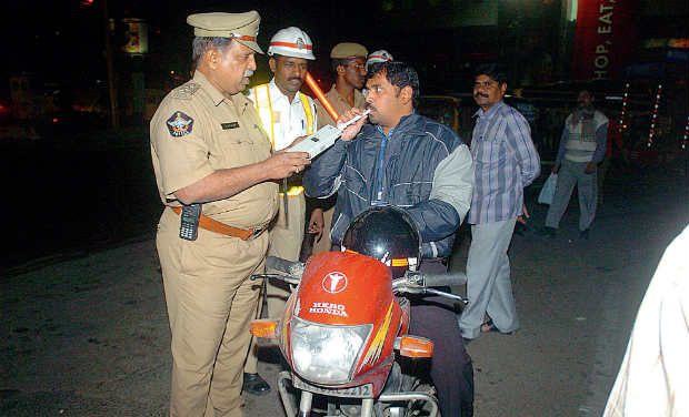 Hyderabad police conduct breathalyser test on a man (Photo: DC archives) Hyderabad police conduct breathalyser test on a man (Photo: DC archives)